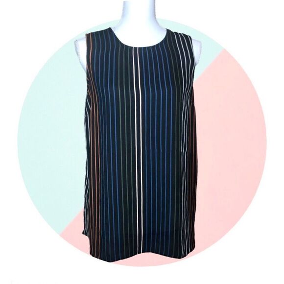 Who What Wear Striped Sleeveless Top Medium - Picture 1 of 5